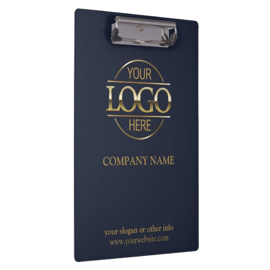 Minimalistische Custom Navy Blue Company Business  Klembord (Rechts)