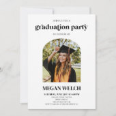 Minimalistische Custom Photo Arch Graduation Party Kaart (Voorkant)