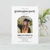 Minimalistische Custom Photo Arch Graduation Party Kaart (Staand voorkant)