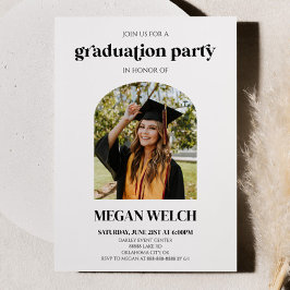 Minimalistische Custom Photo Arch Graduation Party Kaart