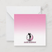 Minimalistische Custom Vrouwen Golfer Monogram Ont Notitiekaartje (Achterkant)