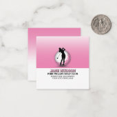Minimalistische Custom Vrouwen Golfer Monogram Ont Notitiekaartje (Voorkant / Achterkant in situ)