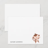 Minimalistische Cute Baby Aap Kinderen Gepersonali Notitiekaartje (Voorkant / Achterkant)