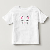 Minimalistische Cute Cat Face T-Shirt (Voorkant)