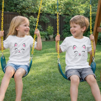 Minimalistische Cute Cat Face T-Shirt