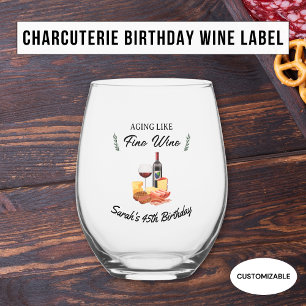 Minimalistische Cute Charcuterie & Wijn Picknick V Wijnglas Zonder Voet