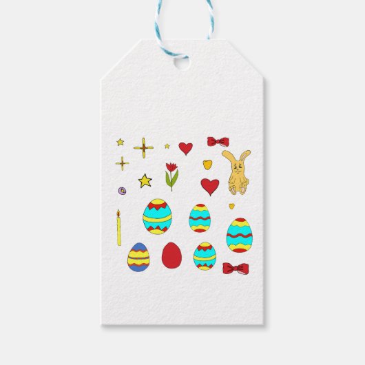 Minimalistische Cute  Happy Easter  cartoon cadeau Cadeaulabel (Voorkant)