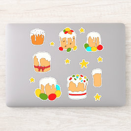 Minimalistische Cute Happy Paasbloemen cartoon Sti Sticker