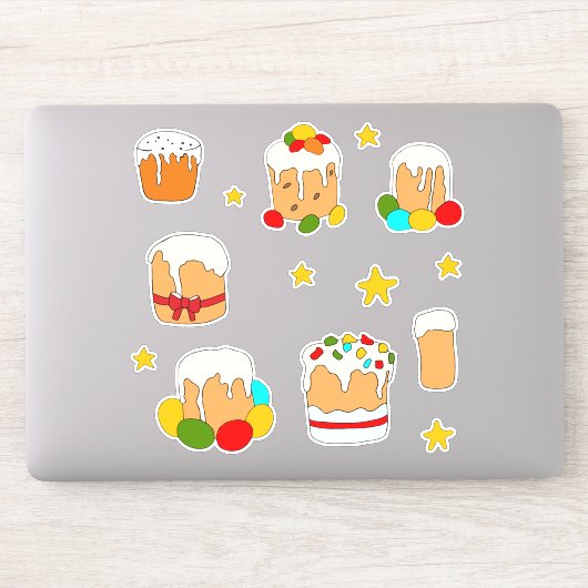 Minimalistische Cute Happy Paasbloemen cartoon Sti Sticker (Computer)