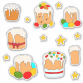 Minimalistische Cute Happy Paasbloemen cartoon Sti Sticker (Voorkant)