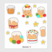 Minimalistische Cute Happy Paasbloemen cartoon Sti Sticker (Vel)