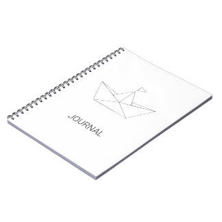Minimalistische Cute Papierboot Aangepaste Naam Wi Notitieboek
