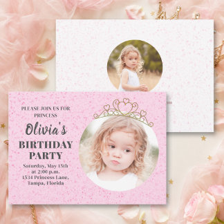 Minimalistische Cute Princess Tiara Verjaardag Whi Kaart