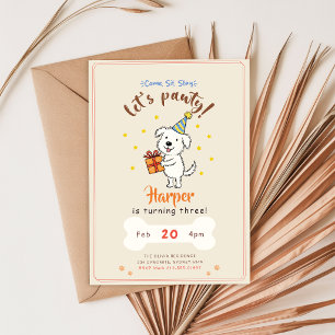 Minimalistische Cute Puppy Pet Dog Pawty Verjaarda Kaart