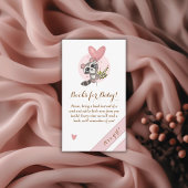 Minimalistische Cute Raccoon Baby shower Books voo Informatiekaartje