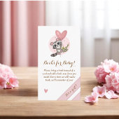 Minimalistische Cute Raccoon Baby shower Books voo Informatiekaartje