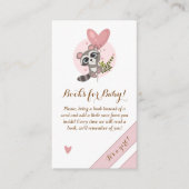 Minimalistische Cute Raccoon Baby shower Books voo Informatiekaartje (Voorkant)