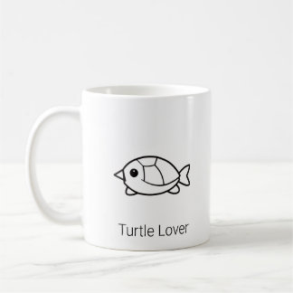 Minimalistische Cute Schildpad Lijn Kunst Koffiemo Koffiemok