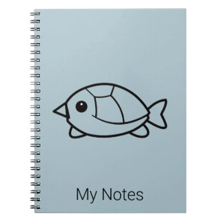 Minimalistische Cute Turtle Pastelblauwe Notitiebo Notitieboek