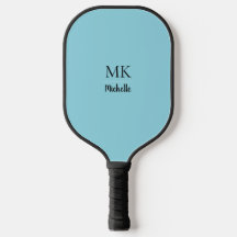 Minimalistische cyanblauwe pickleball-paddle met e