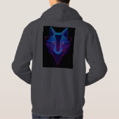 Minimalistische Cyberpunk Neon Wolf Head – Futuris Hoodie (Achterkant)
