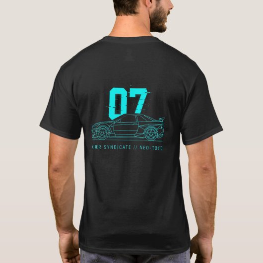 Minimalistische Cyberpunk No 07 Blockcore T-shirt (Achterkant)