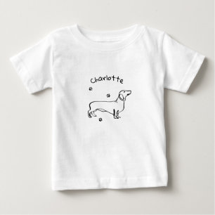 Minimalistische Dachshund Art - Jouw tekst, uw sti