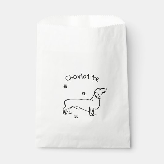 Minimalistische Dachshund Art - Jouw tekst, uw sti Bedankzakje (Voorkant)