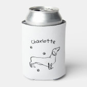 Minimalistische Dachshund Art - Jouw tekst, uw sti Blikjeskoeler (Blikje Voorkant)