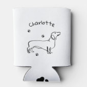 Minimalistische Dachshund Art - Jouw tekst, uw sti Blikjeskoeler (Achterkant)