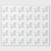 Minimalistische Dachshund Art - Jouw tekst, uw sti Cadeaupapier (Vlak)