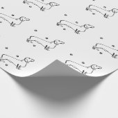 Minimalistische Dachshund Art - Jouw tekst, uw sti Cadeaupapier (Hoek)