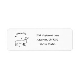 Minimalistische Dachshund Art - Jouw tekst, uw sti Etiket