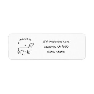 Minimalistische Dachshund Art - Jouw tekst, uw sti Etiket