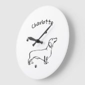 Minimalistische Dachshund Art - Jouw tekst, uw sti Grote Klok (Hoek)