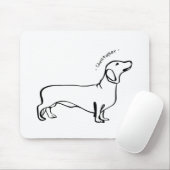 Minimalistische Dachshund Art - Jouw tekst, uw sti Muismat (Met muis)