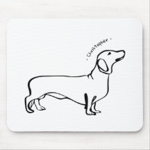 Minimalistische Dachshund Art - Jouw tekst, uw sti