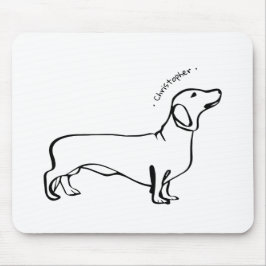 Minimalistische Dachshund Art - Jouw tekst, uw sti Muismat