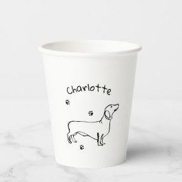Minimalistische Dachshund Art - Jouw tekst, uw sti Papieren Bekers