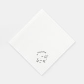 Minimalistische Dachshund Art - Jouw tekst, uw sti Servet (Hoek)