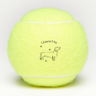Minimalistische Dachshund Art - Jouw tekst, uw sti Tennisballen