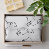 Minimalistische Dachshund Art - Jouw tekst, uw sti Tissuepapier (Geschenk)