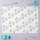 Minimalistische Dachshund Art - Jouw tekst, uw sti Tissuepapier (Craft)