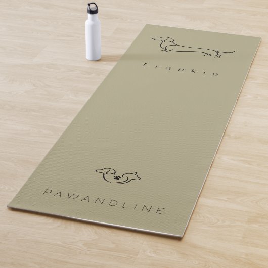 Minimalistische Dachshund Lijn Kunst Aangepaste Na Yogamat (In situ)