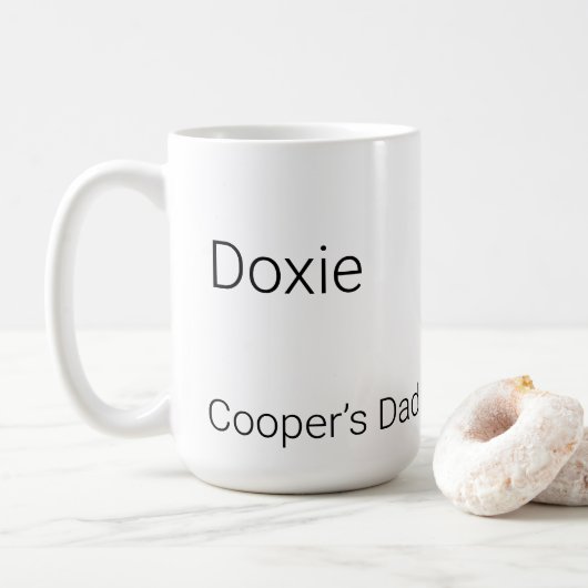 Minimalistische Dachshund mok met eigen naam (Met donut)