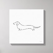 Minimalistische Dachshund Single Line Art Canvaspr Canvas Afdruk (Voorkant)