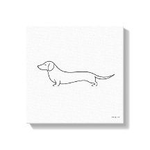 Minimalistische Dachshund Single Line Art Canvaspr