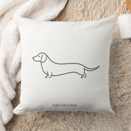 Minimalistische Dachshund Single Line Art Worpillo Kussen