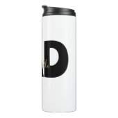 Minimalistische DAD met gepersonaliseerde naam & j Thermosbeker (Geroteerd rechts)