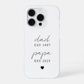 Minimalistische Dad & Papa OPGERICHT 2025 Persoonl iPhone Hoesje (Achterkant)